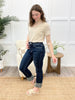 Carrie Anne High Rise Cuffed Crop Slim Straight Jeans