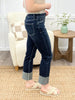 Carrie Anne High Rise Cuffed Crop Slim Straight Jeans