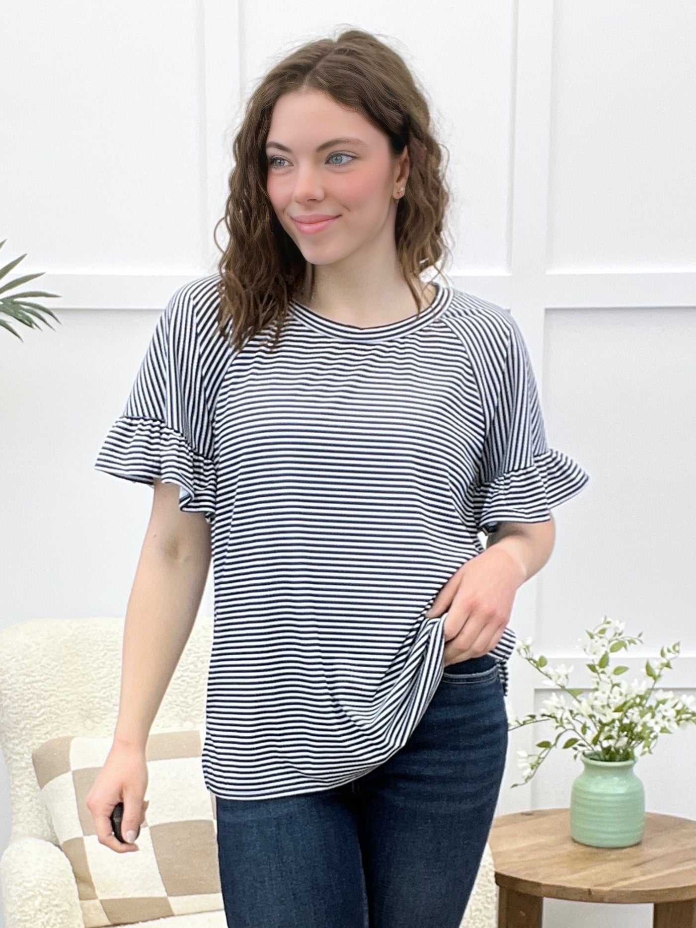 See It Your Way Top - Ivory/Navy