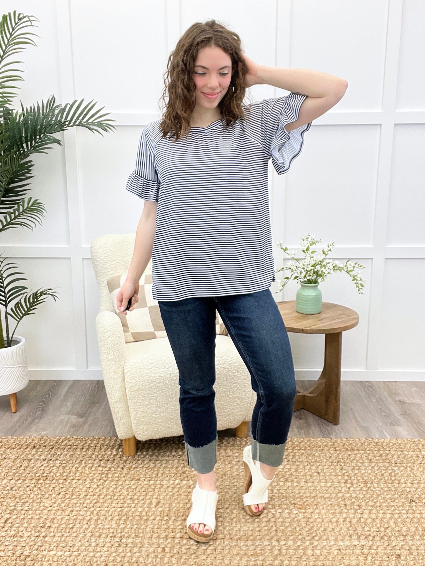 See It Your Way Top - Ivory/Navy