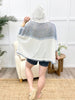 Tranquil Harmony Oversized Hooded Top - Ivory Blue