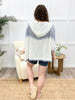 Tranquil Harmony Oversized Hooded Top - Ivory Blue