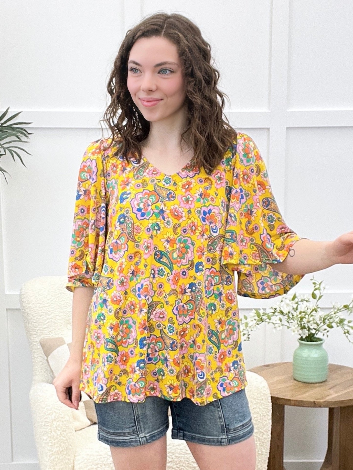 Dear Scarlett Wildflower Breeze Half Sleeve Cali Top
