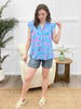 Dear Scarlett Ocean Breeze Lizzy Flutter Sleeve Top