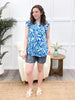Dear Scarlett Coastal Bloom Lizzy Flutter Sleeve Top
