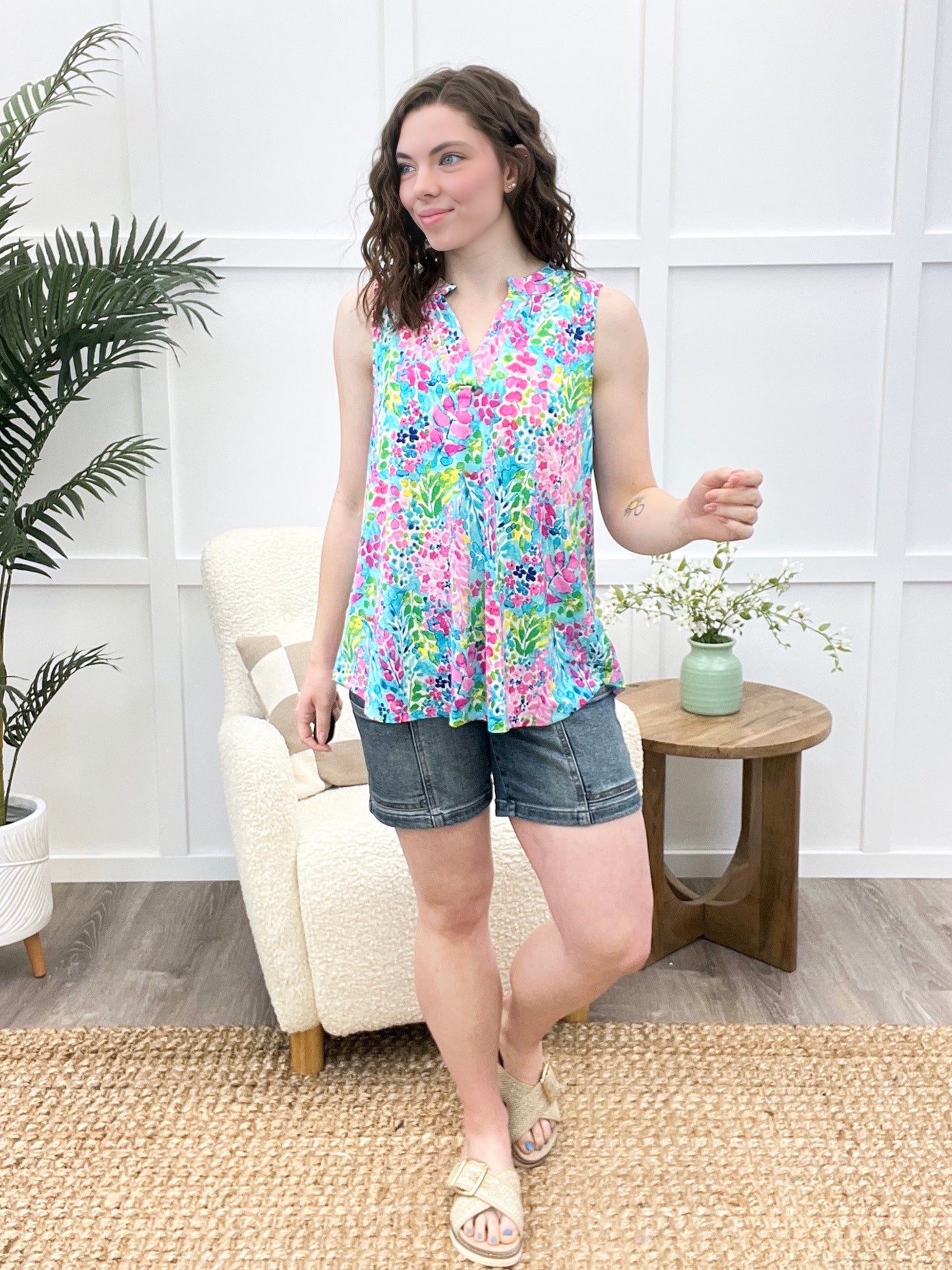 Dear Scarlett Blooming Meadow Breeze Lizzy Tank