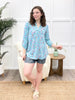 Dear Scarlett Aqua Blossom Lizzy Top