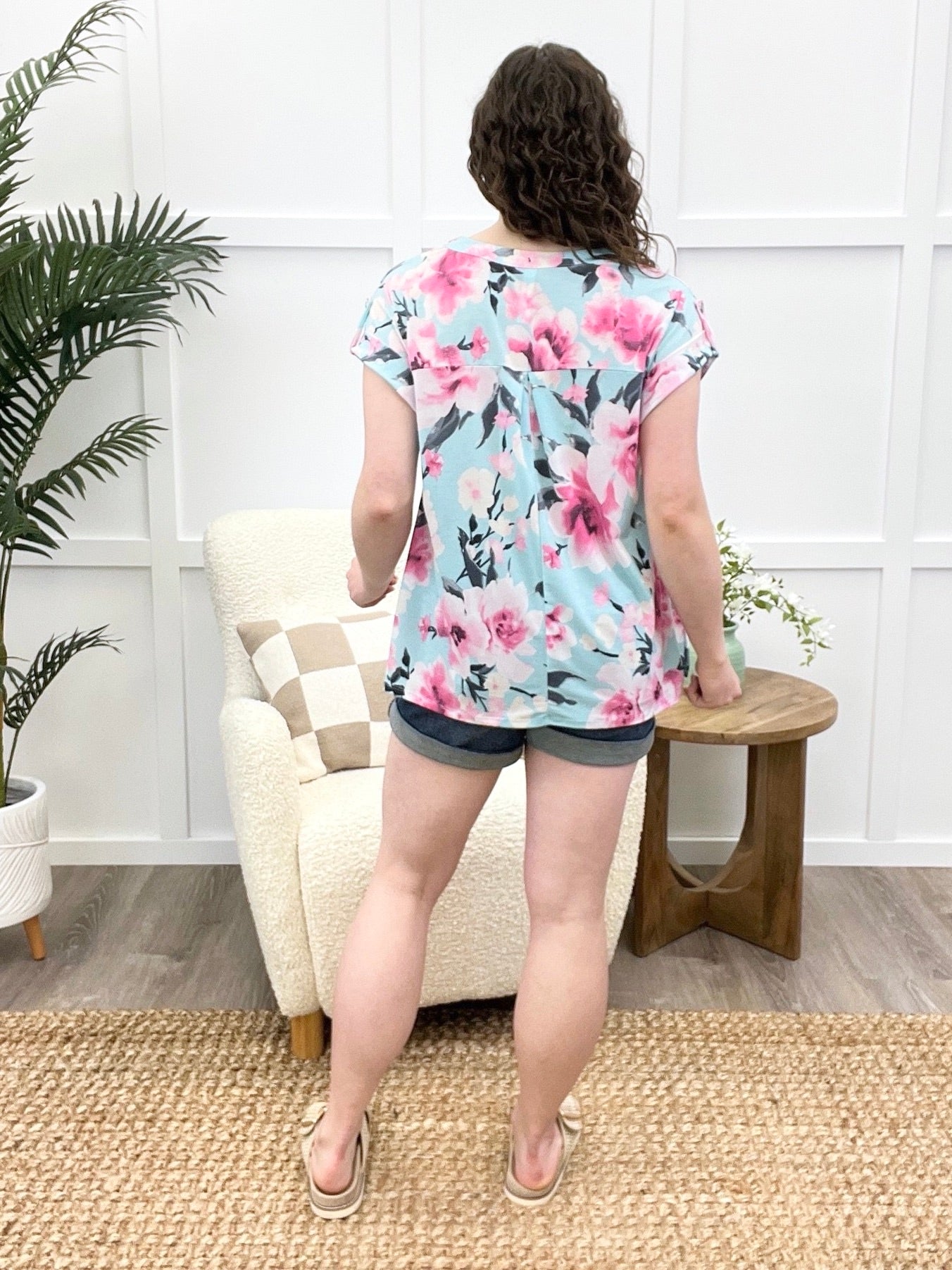 Dear Scarlett Blushing Bloom Short Sleeve Lizzy Top