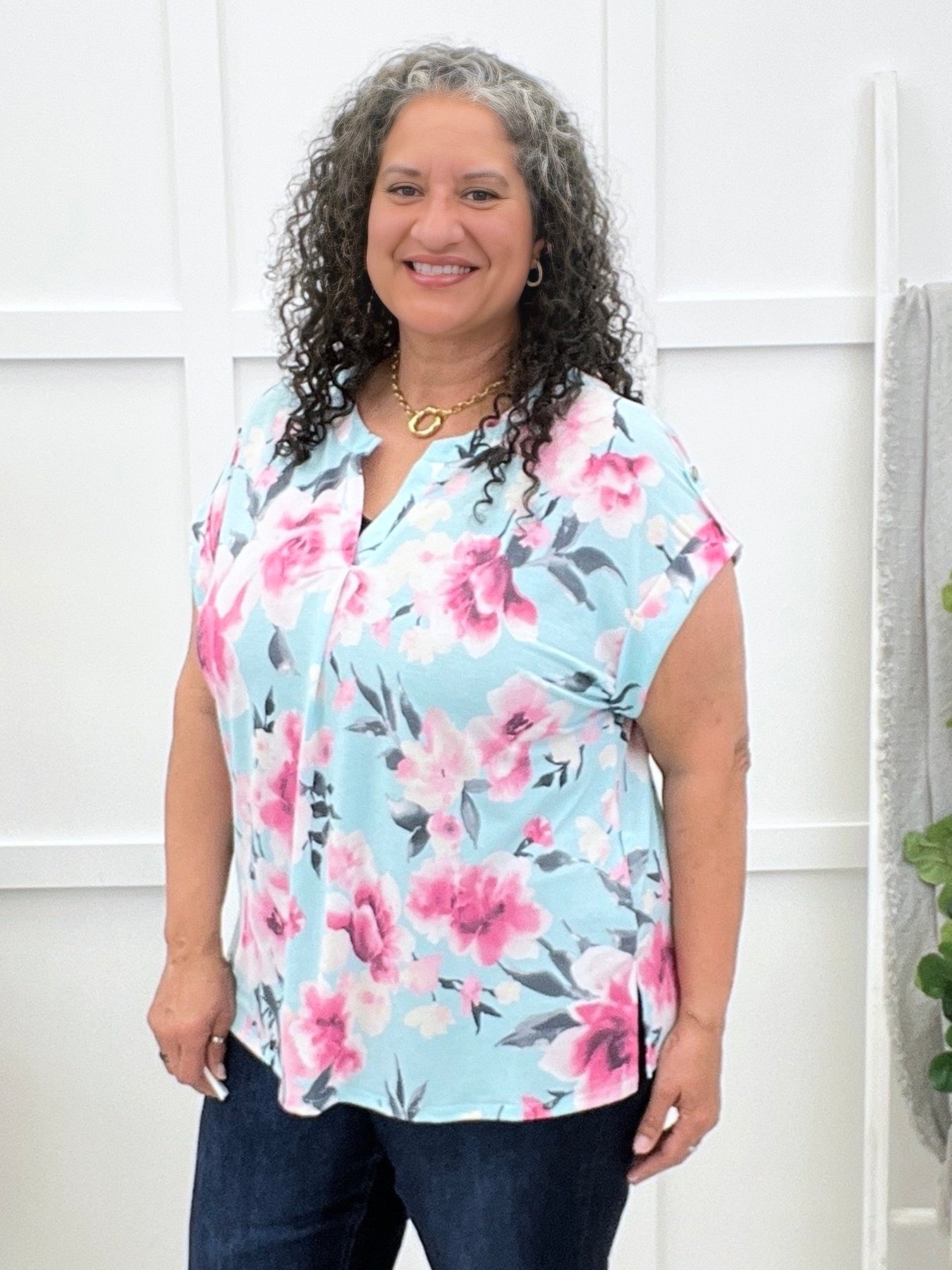 Dear Scarlett Blushing Bloom Short Sleeve Lizzy Top