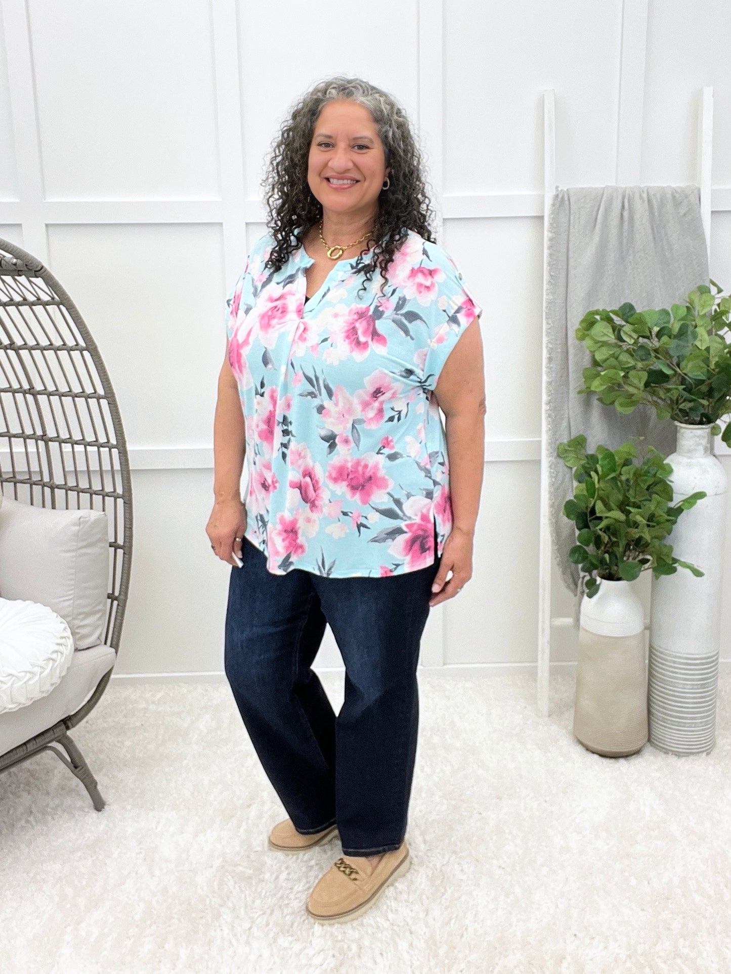 Dear Scarlett Blushing Bloom Short Sleeve Lizzy Top