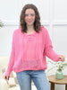 Pink Skies Ahead Open Knit Sweater