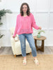 Pink Skies Ahead Open Knit Sweater