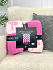 Pink Palm Checkered Throw Blanket