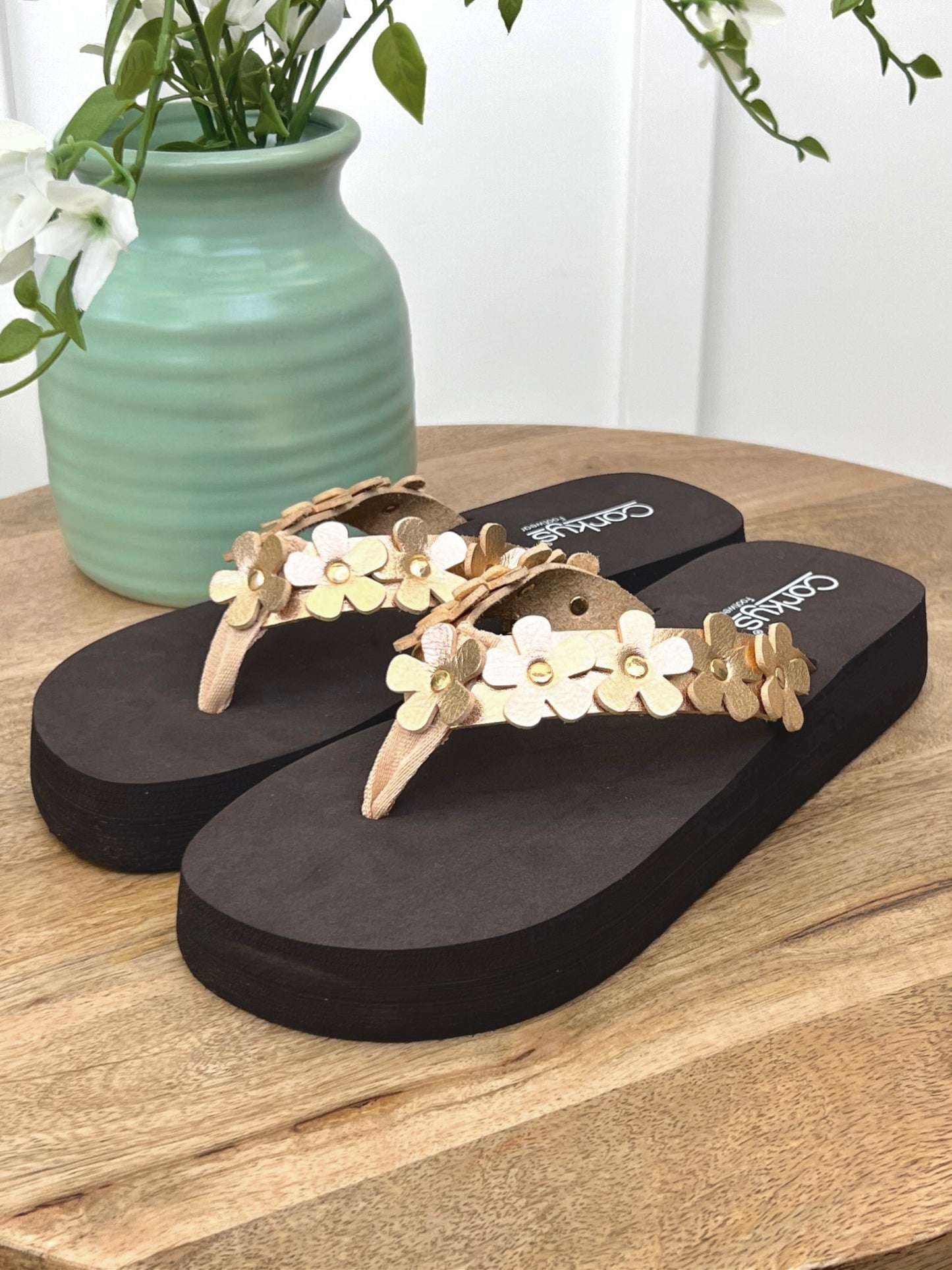 Corkys No Running Sandal - Gold Metallic