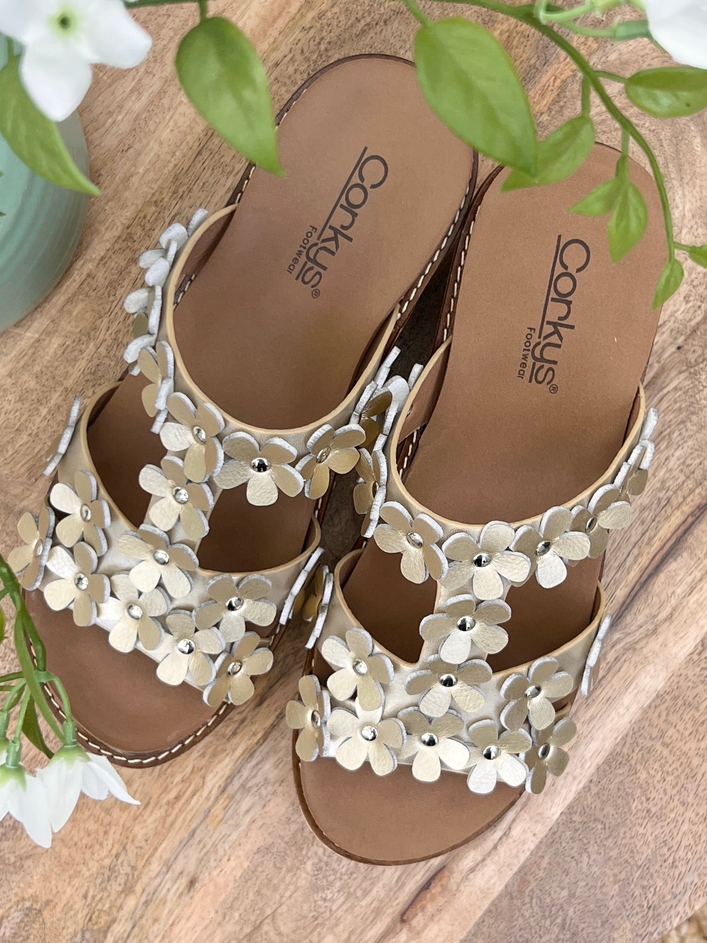 Corkys Gold Metallic Mic Drop Wedge