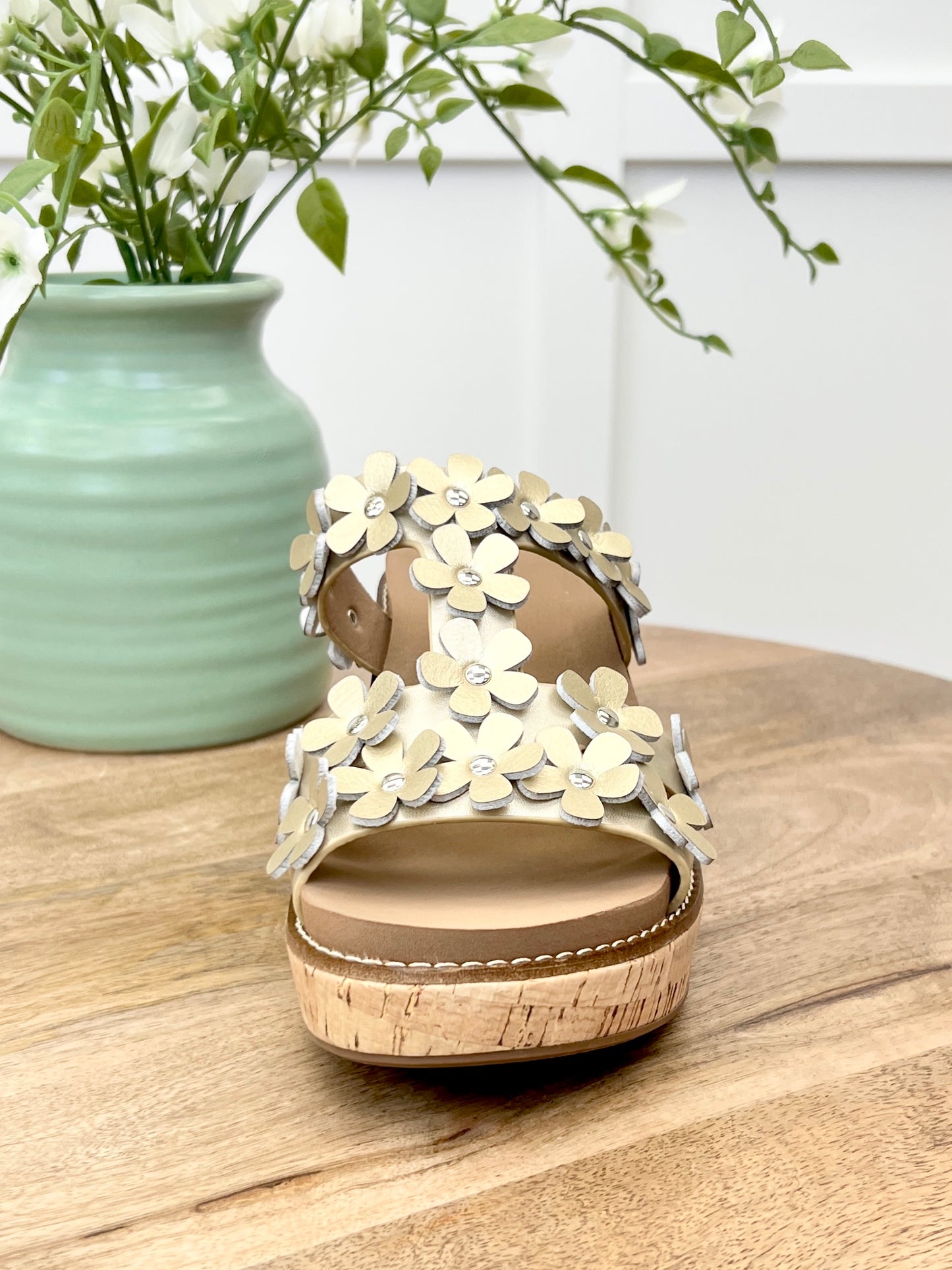 Corkys Gold Metallic Mic Drop Wedge