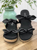 Corkys Sittin' Pretty Black Cork Wedge Sandals