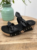 Corkys Sittin' Pretty Black Cork Wedge Sandals