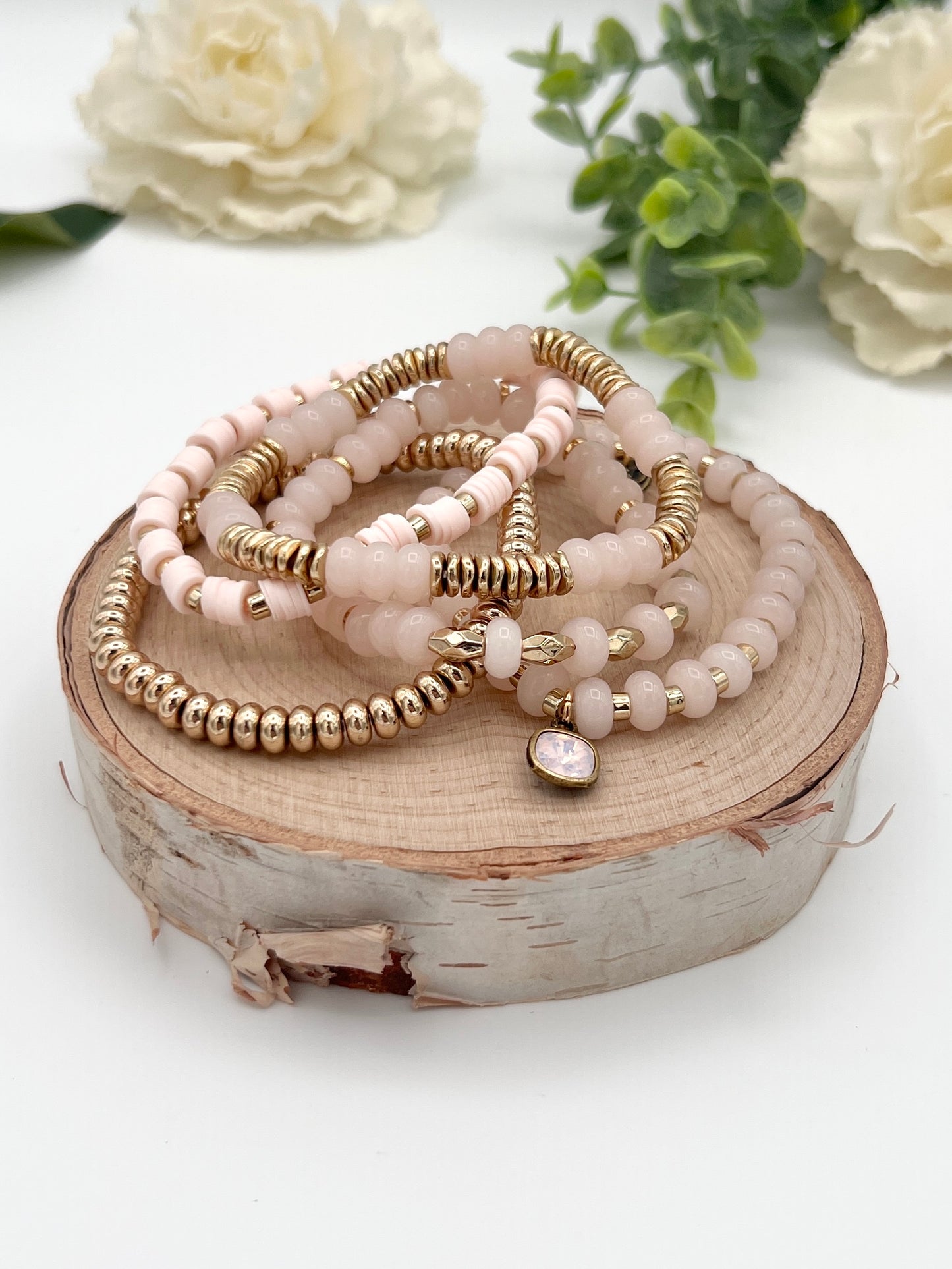 Golden Kiss Bracelet Set - Pink
