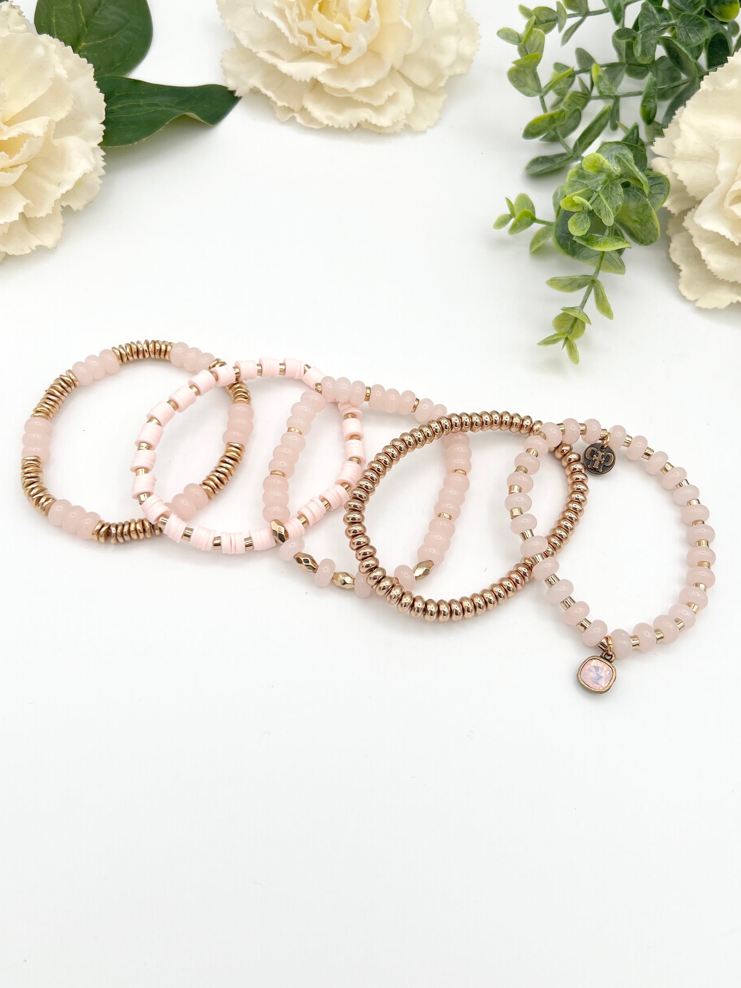 Golden Kiss Bracelet Set - Pink