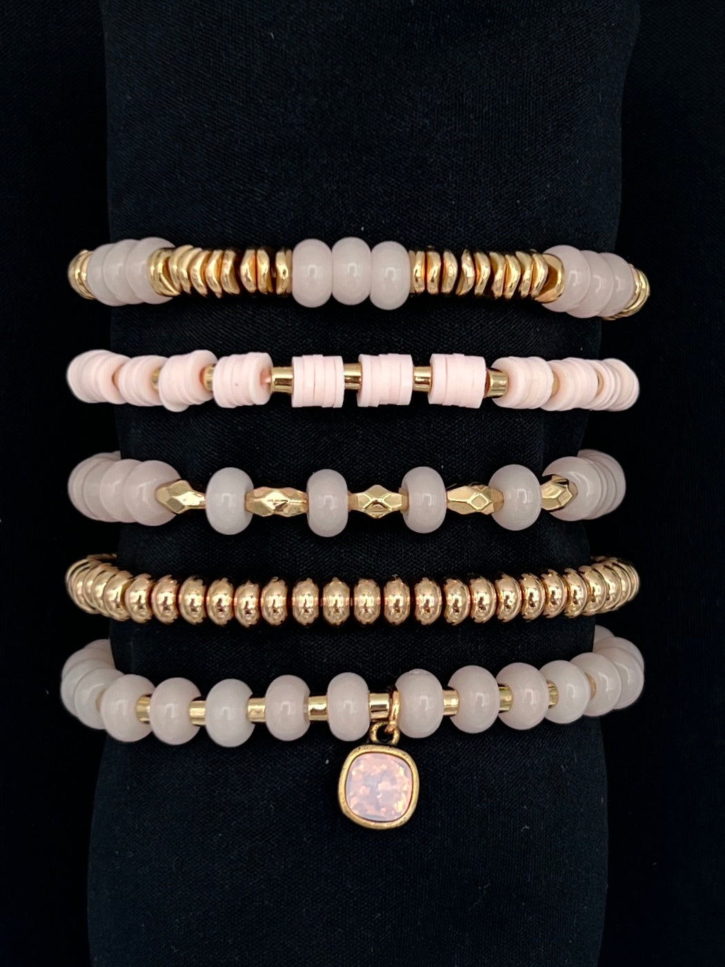 Golden Kiss Bracelet Set - Pink