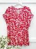 Dear Scarlett Let's Go Out Red Short Sleeve Lizzy Top