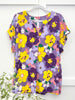 Dear Scarlett Listen To Me Purple Floral Short Sleeve Lizzy Top