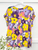 Dear Scarlett Listen To Me Purple Floral Short Sleeve Lizzy Top