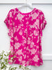 Dear Scarlett Just Let It Be Pink Floral Short Sleeve Lizzy Top