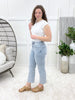 Mary High Rise Crop Straight Light Wash Jeans