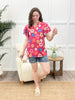 Flower Flutter Top - Fuchsia