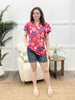Flower Flutter Top - Fuchsia