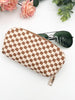 Dylan Woven Sunglass Case Wristlet - Checkered Brown