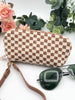 Dylan Woven Sunglass Case Wristlet - Checkered Brown
