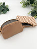 Wonderlust Woven Dual Pouch Wristlet - Tan Checkered