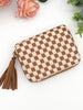 Wynona Woven Wallet - Checkered Brown