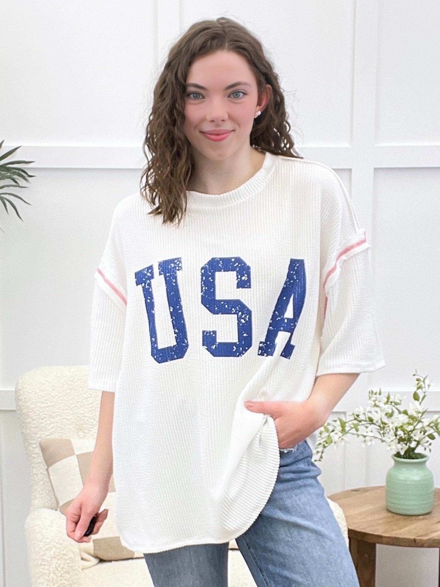 Liberty Lounge Top - Ivory