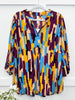 Dear Scarlett Women's Multi Colored Abstract Print Lizzy Top
