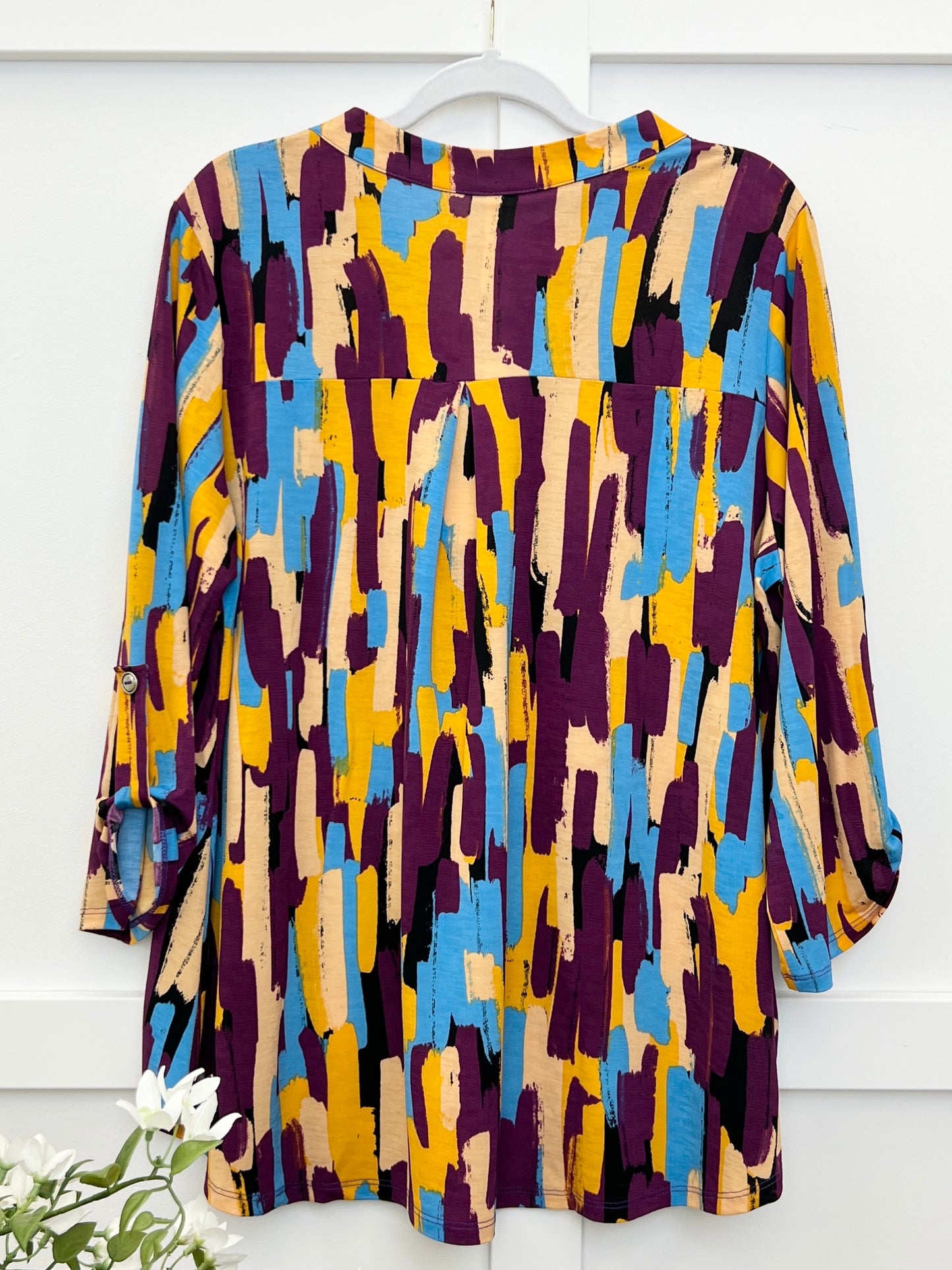 Dear Scarlett Women's Multi Colored Abstract Print Lizzy Top