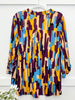 Dear Scarlett Women's Multi Colored Abstract Print Lizzy Top