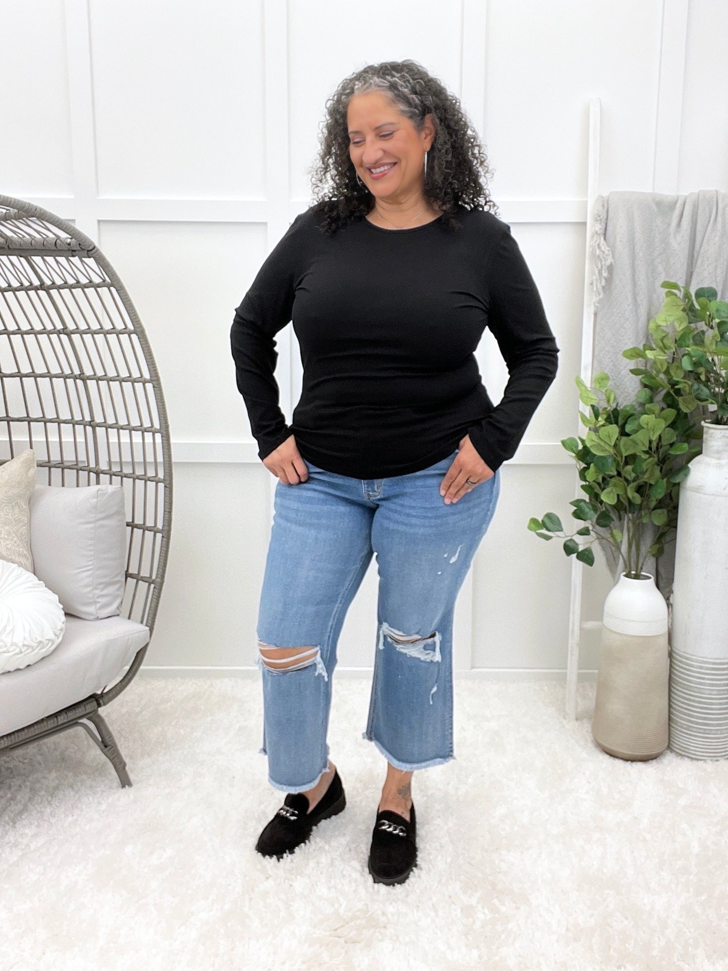 Lacey High Rise Crop Straight Jeans