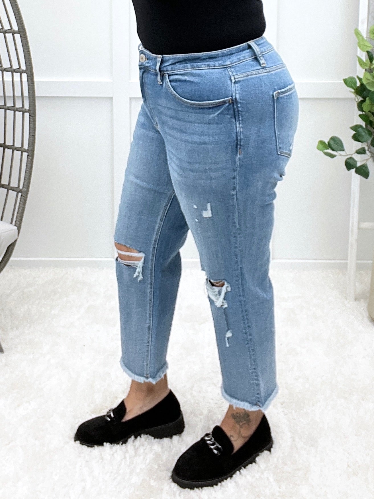 Lacey High Rise Crop Straight Jeans
