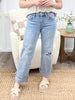 Cassidy Mid Rise Ankle Cuffed Wide Jeans