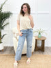Cassidy Mid Rise Ankle Cuffed Wide Jeans
