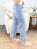 Cassidy Mid Rise Ankle Cuffed Wide Jeans
