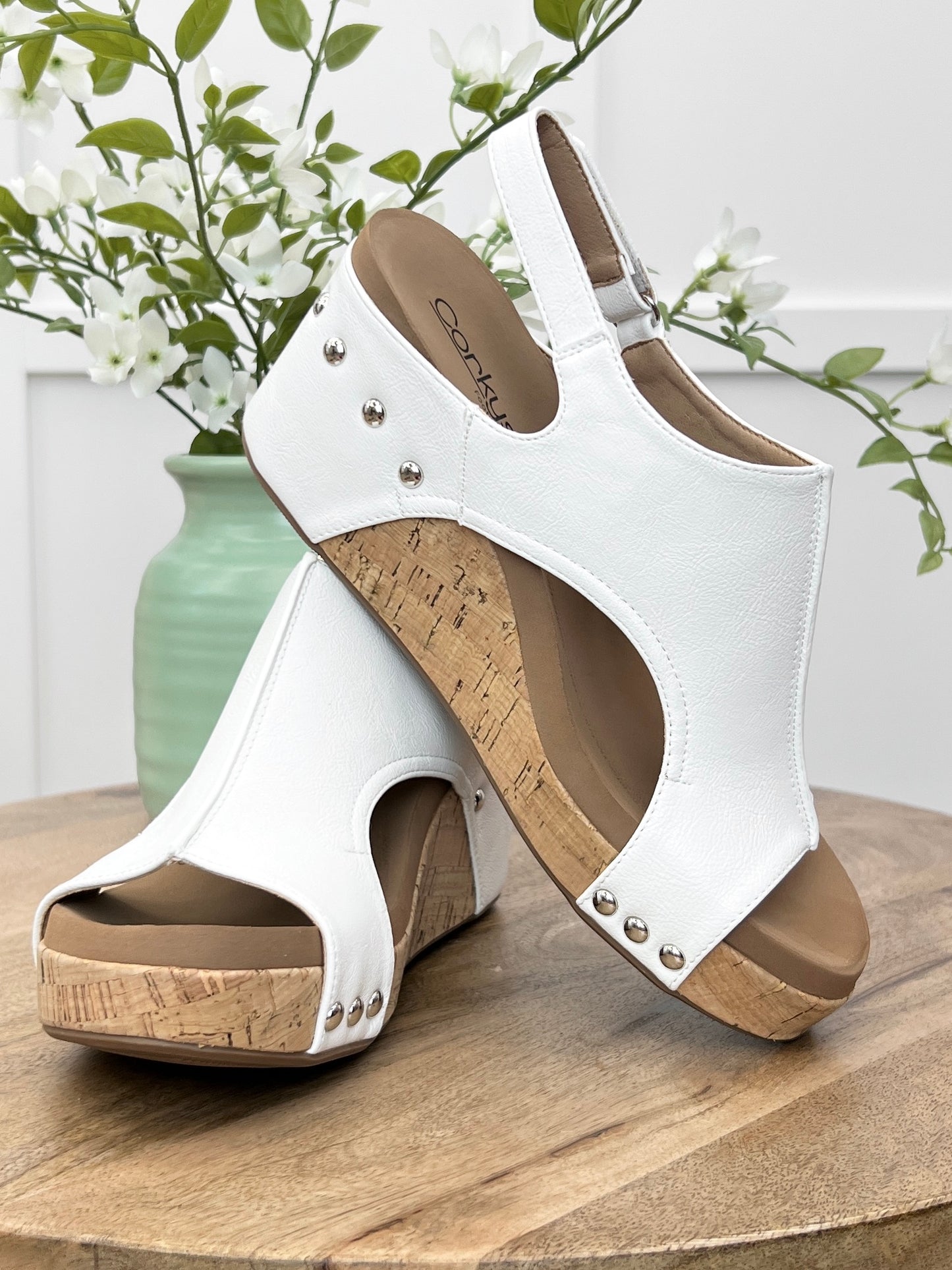 Corkys Carley Wedge - White Smooth