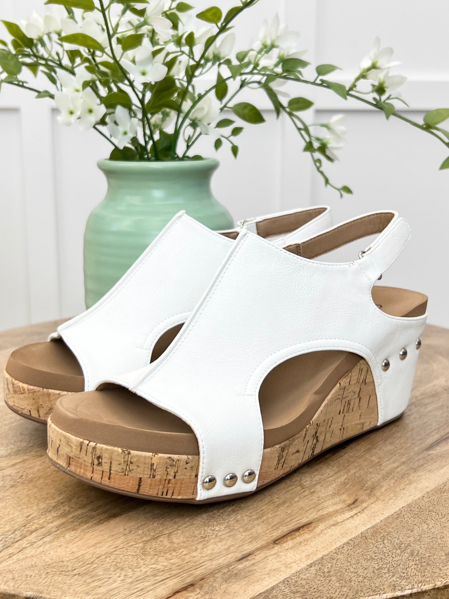 Corkys Carley Wedge - White Smooth