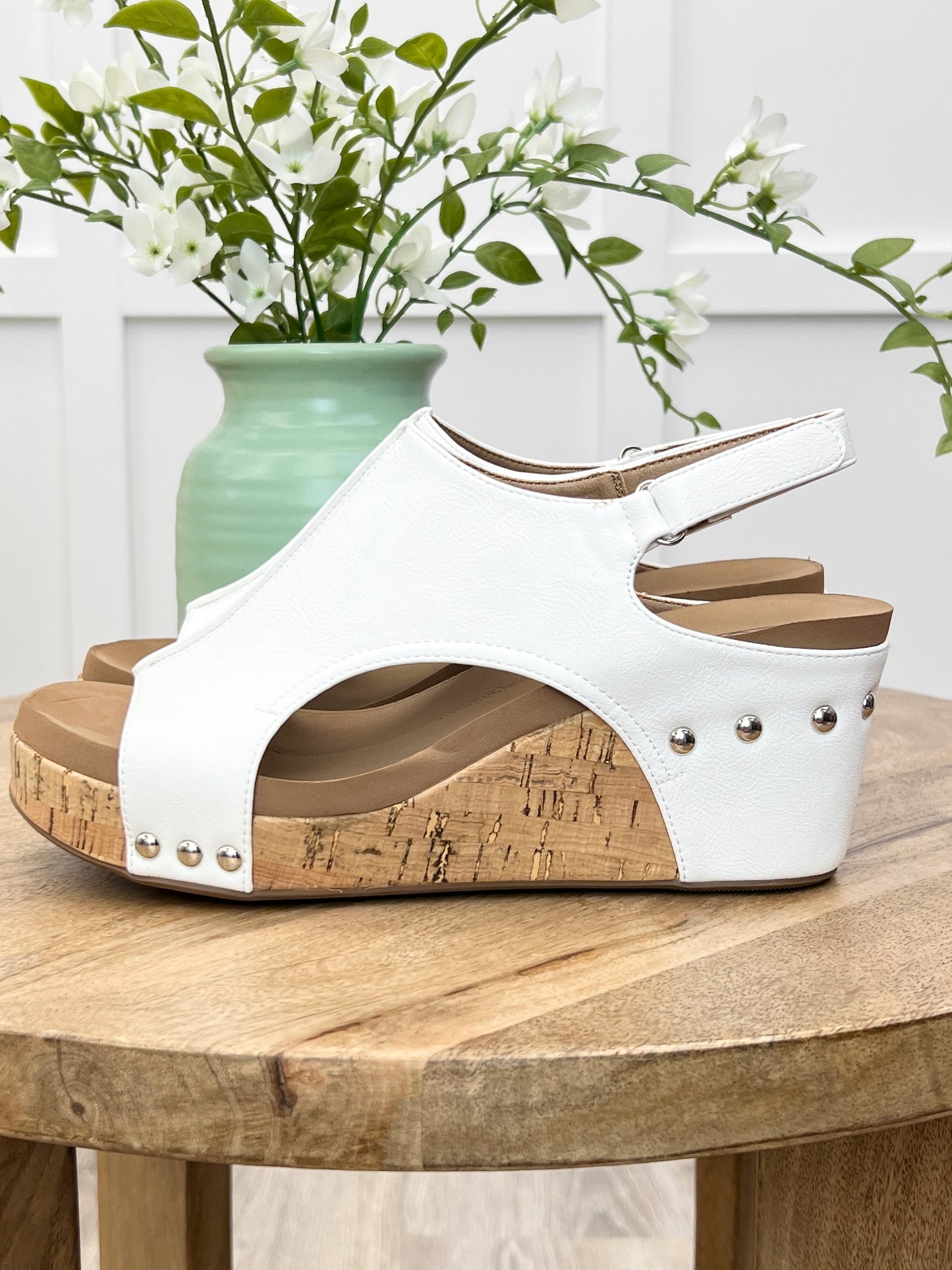 Corkys Carley Wedge - White Smooth
