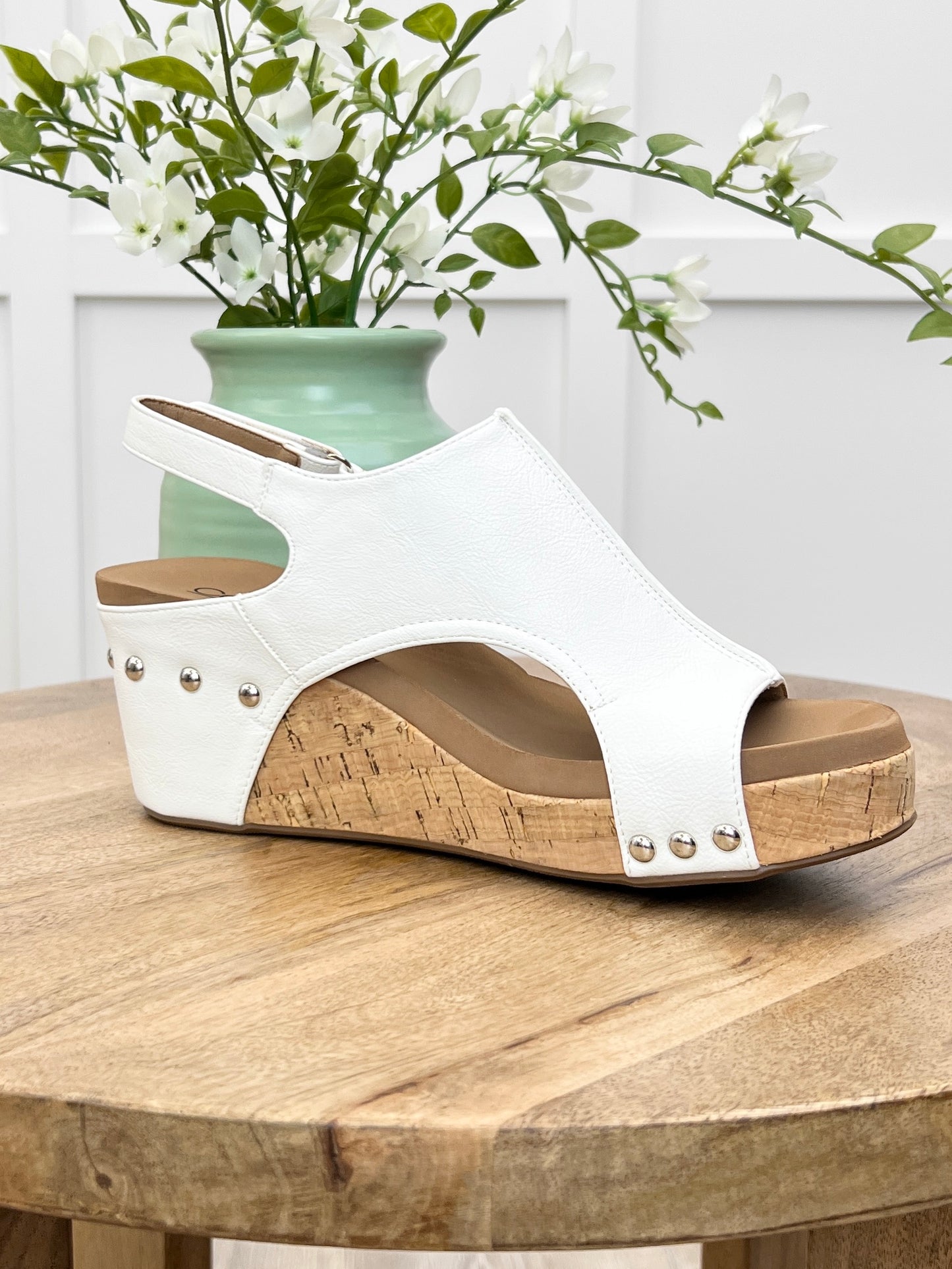Corkys Carley Wedge - White Smooth