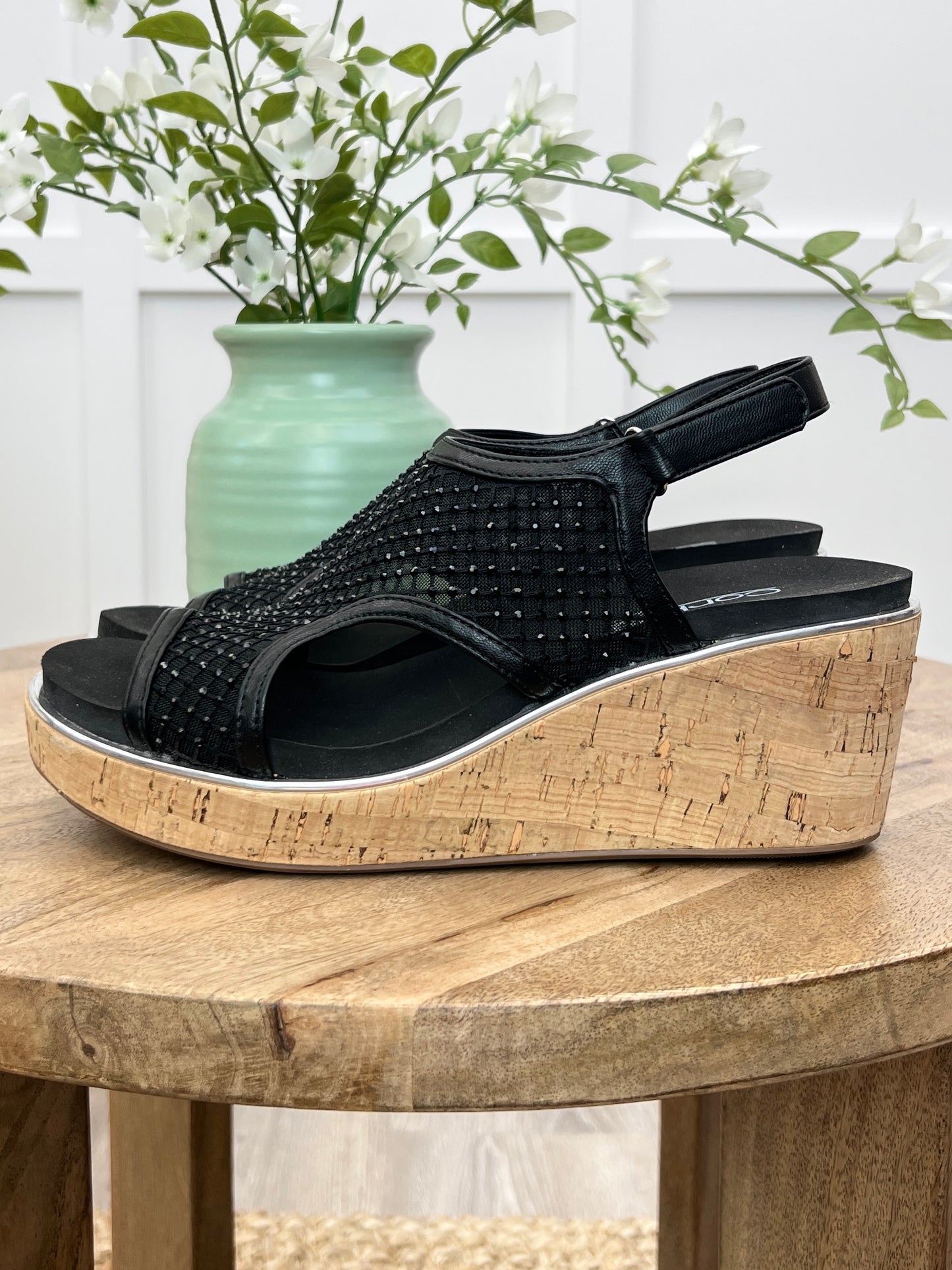 Corkys Carley Wedge - Black Mesh